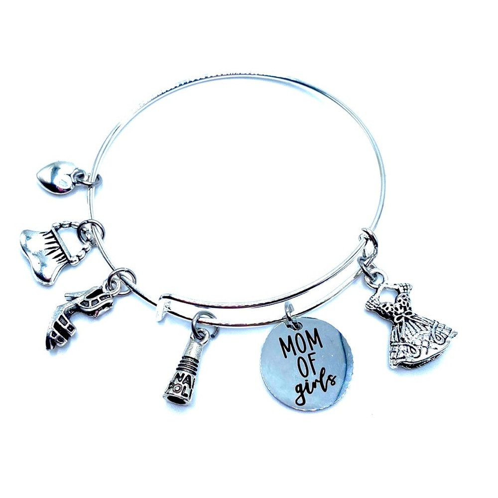 Mom Of Girls Charm Bracelet